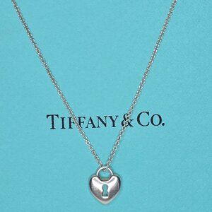 Tiffany & Co.  Heart Keyhole Padlock Pendant on 16"Chain